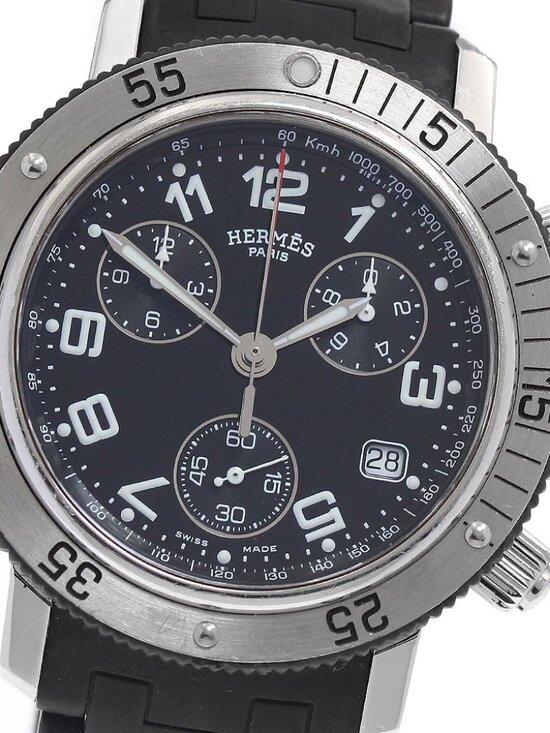 HERMES Clipper diver CL2.915 Chronograph black Dial Quartz Men\'s Watch_936011 main image 12